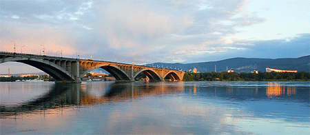 Красноярск, мост через Енисей